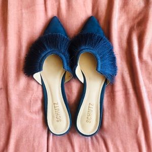 Schutz - Brenle Flat Mule navy